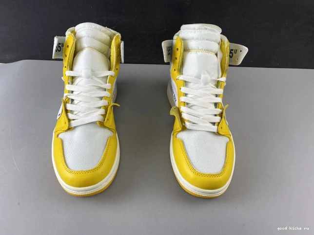Rep Off-White Dark White Powder Jordan 1 Air Yellow-Cone x AQ0818-149 NRG 0719